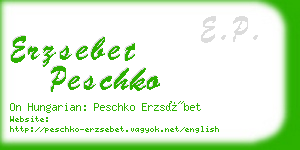 erzsebet peschko business card